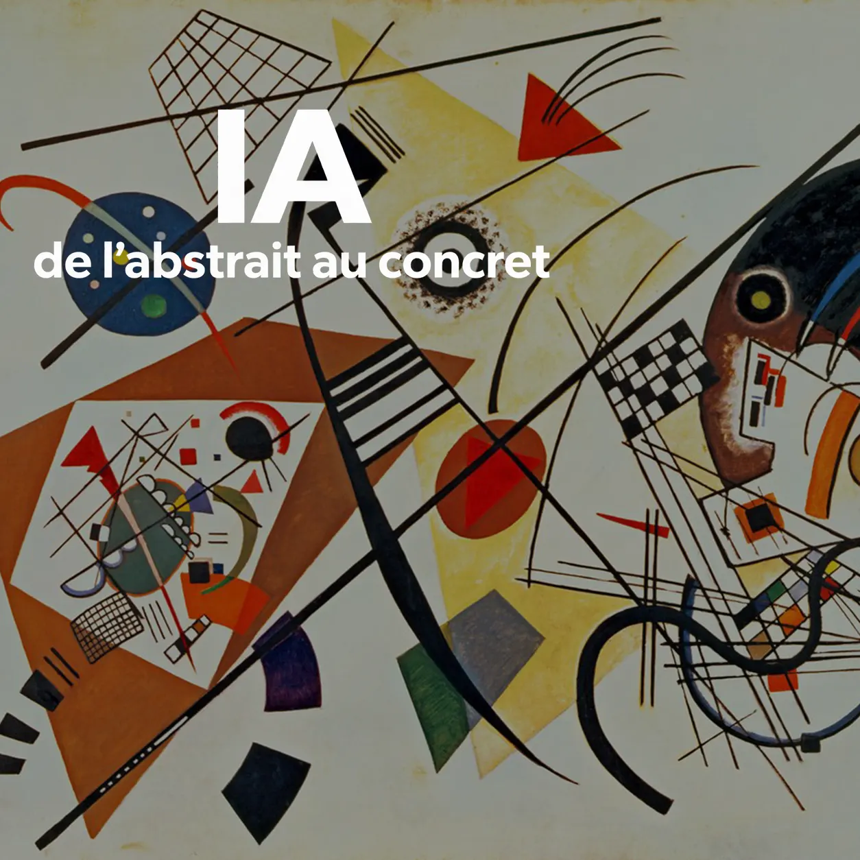 Illustration abstraite symbolisant le passage de l’intelligence artificielle de l’abstrait au concret